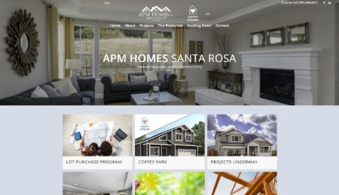 Link to APM Homes Santa Rosa web design example