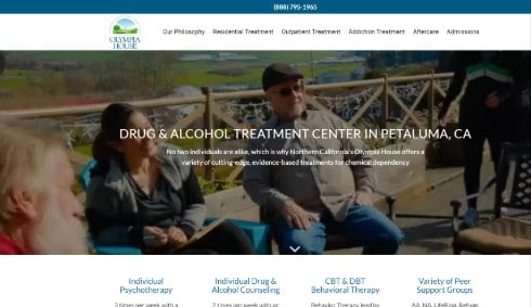 Link to website for Olympia House Rehab Center web design example