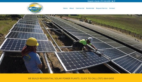 Link to Westcoast Solar Energy web design example
