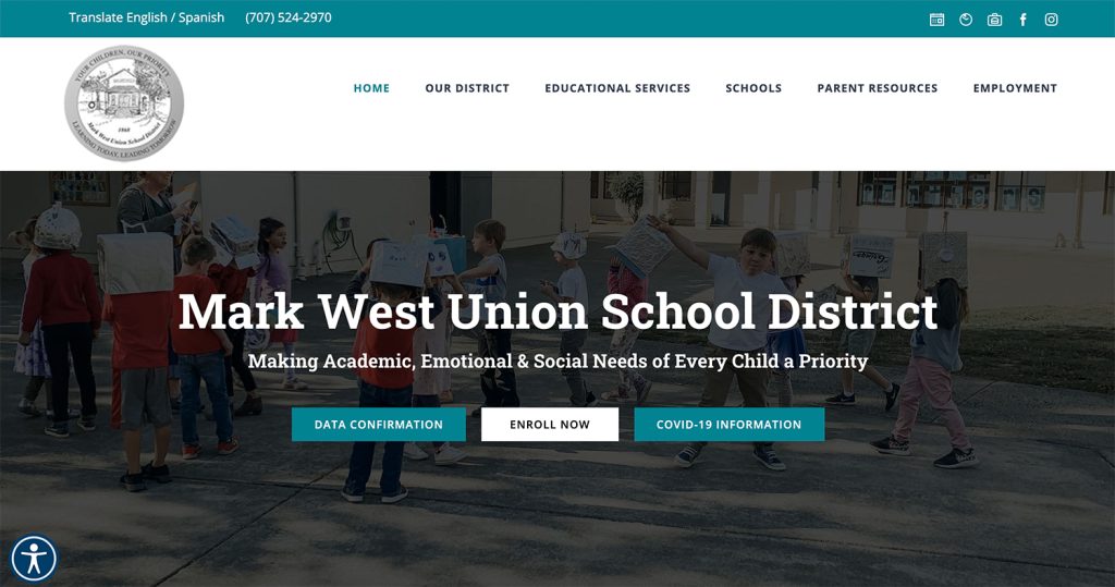 mark west union school district website hero